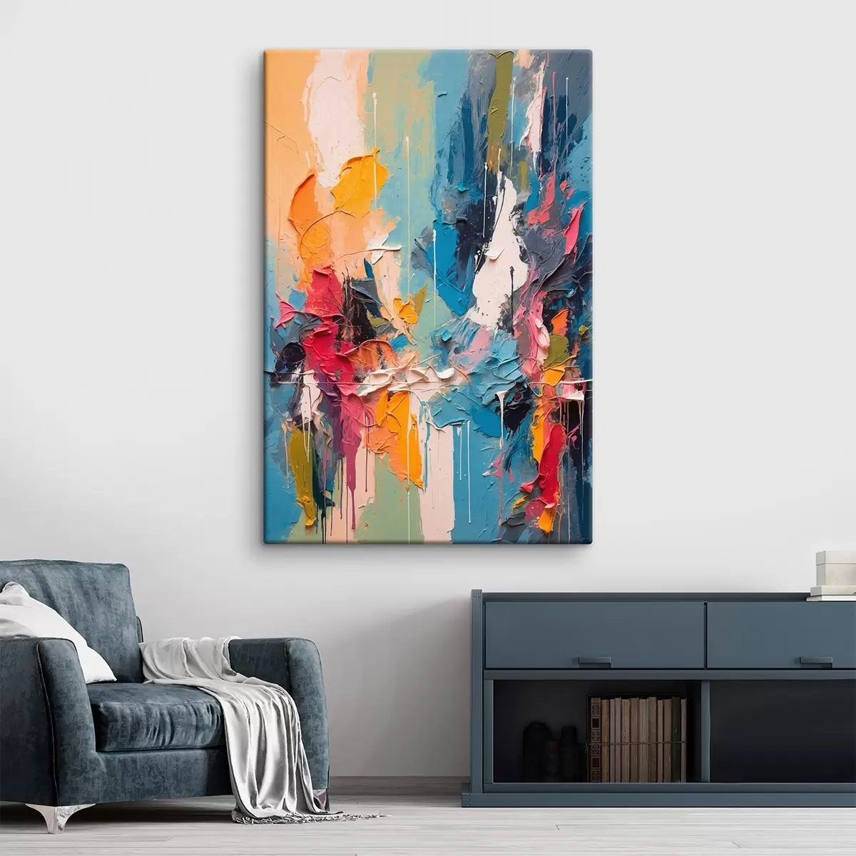 Pilt Abstraktne mitmevärviline maal õlimaalide stiilis s42256