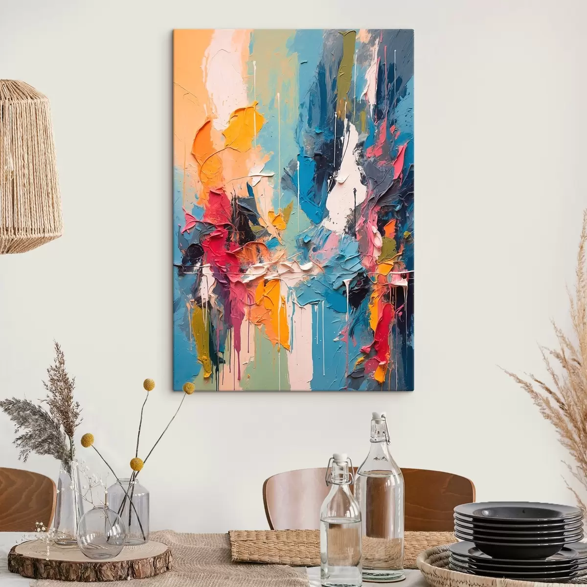 Pilt Abstraktne mitmevärviline maal õlimaalide stiilis s42256