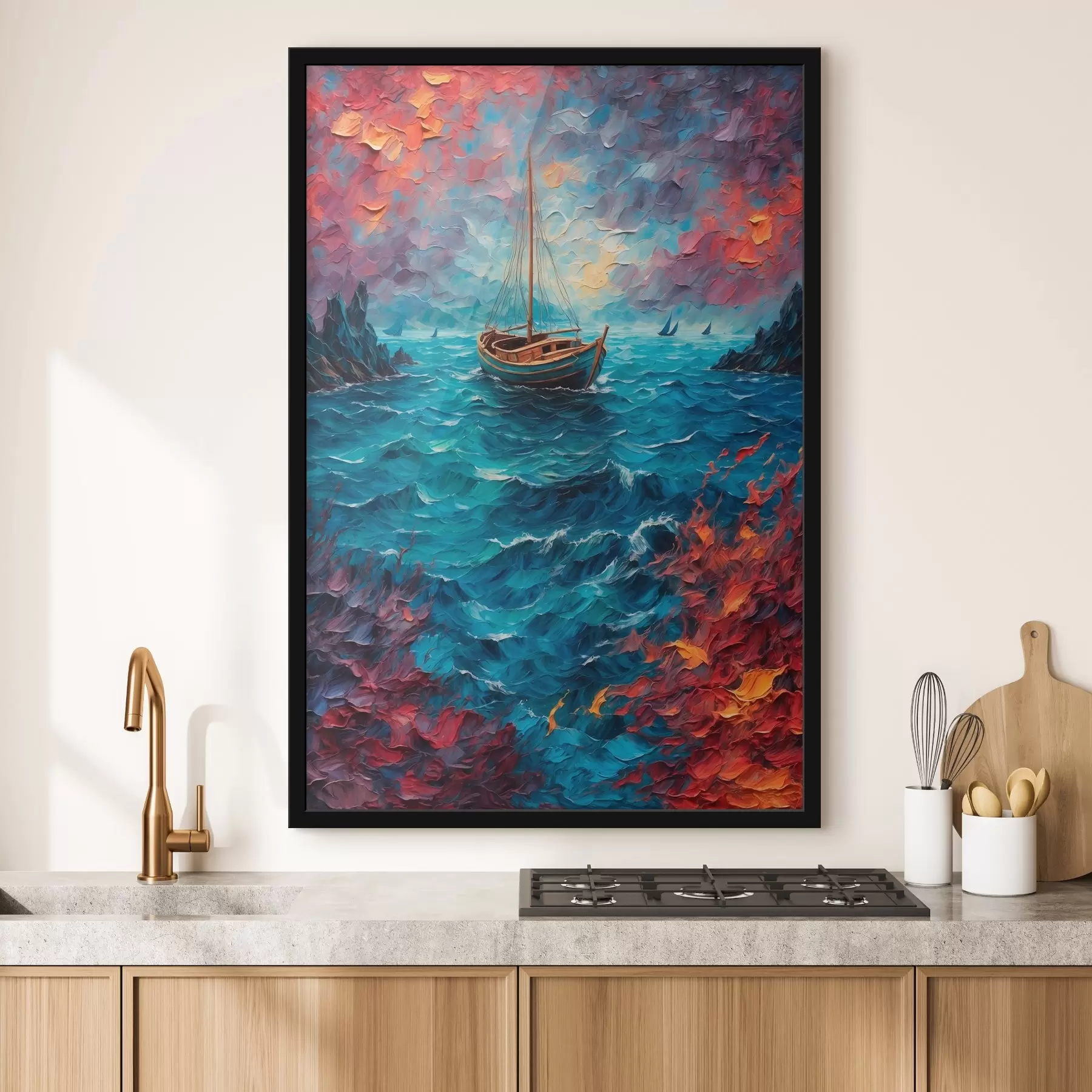 Pilt Laev sõidab tormilisel merel f42250