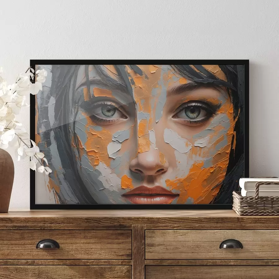 Fototapeedid Tüdruku nägu valge ja kollase värviga f42259