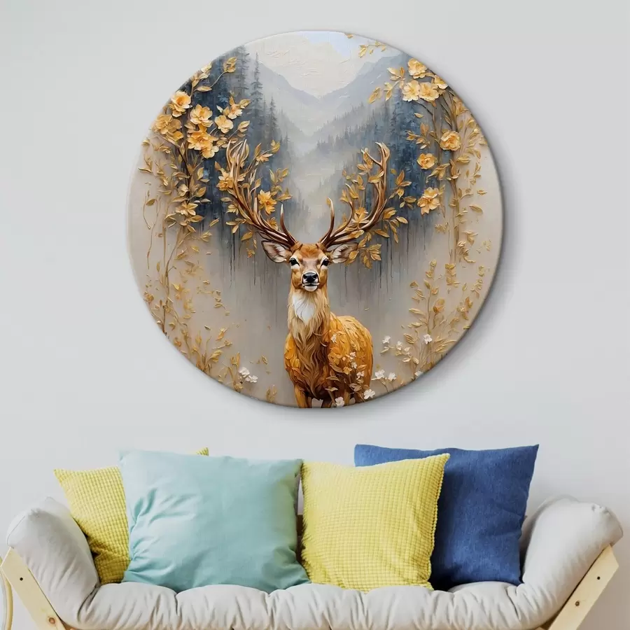 Pilt Suurte sarvedega hirv metsa taustal r42252