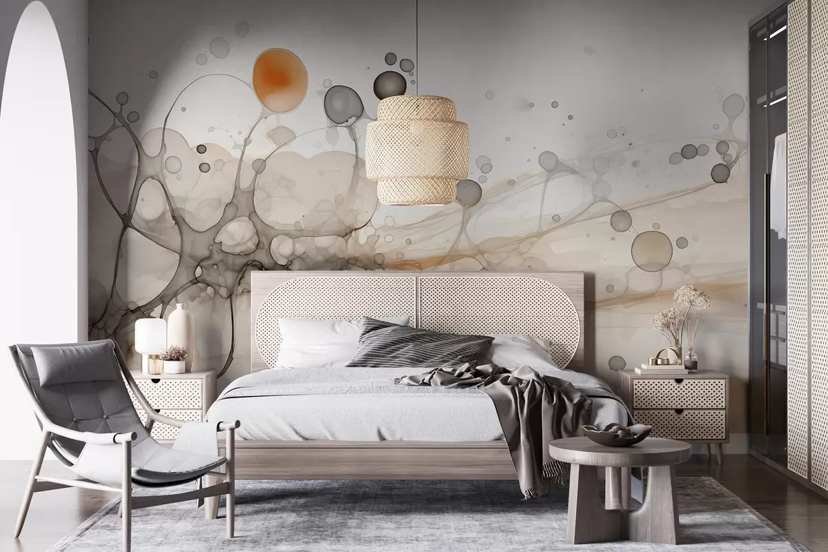 Fototapeedid Abstraktsioon, minimalism, tindikunst, vedelad, beežid ja hallid värvid w02750