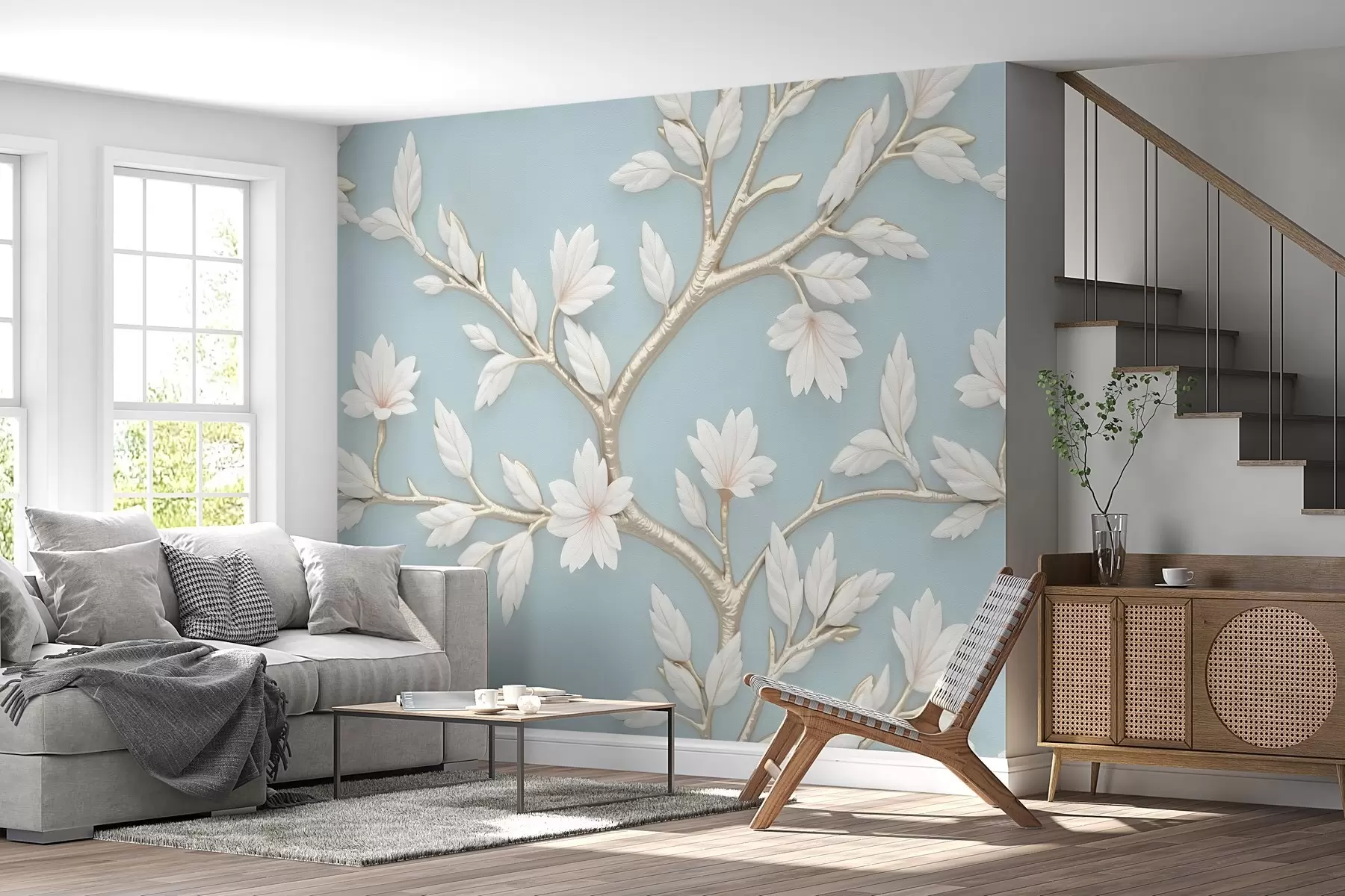 Fototapeedid Õitsev haru on maalitud õlistiilis w02842