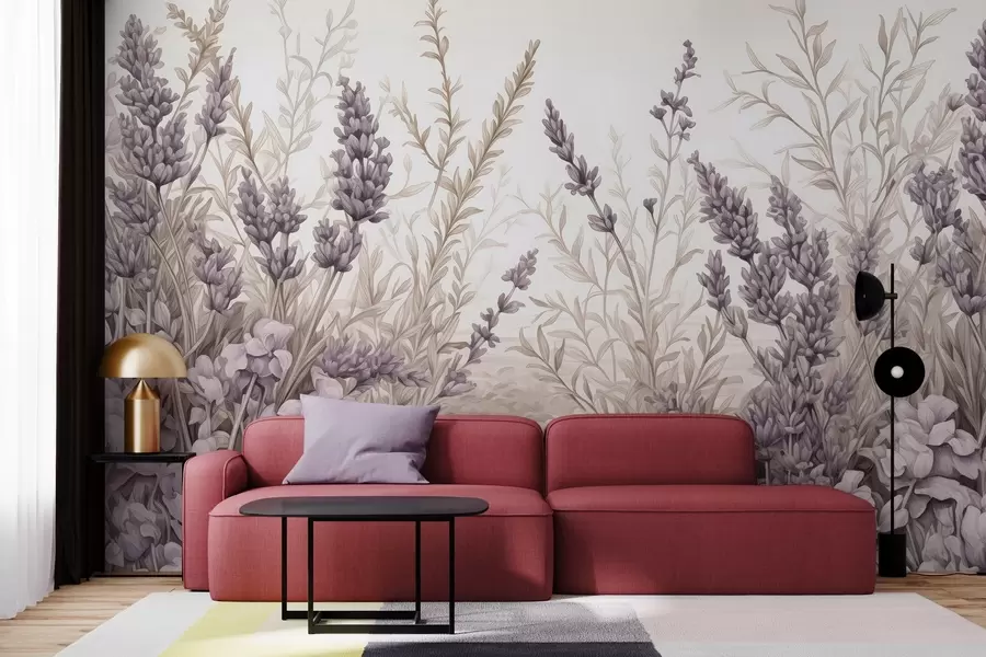 Fototapeedid Akvarell õitsev väli pastellvärvides w02847