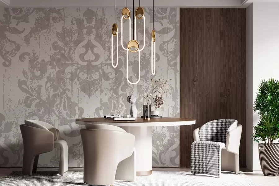 Fototapeedid Vintage damasti muster, millel on kahjustatud efekt w02867