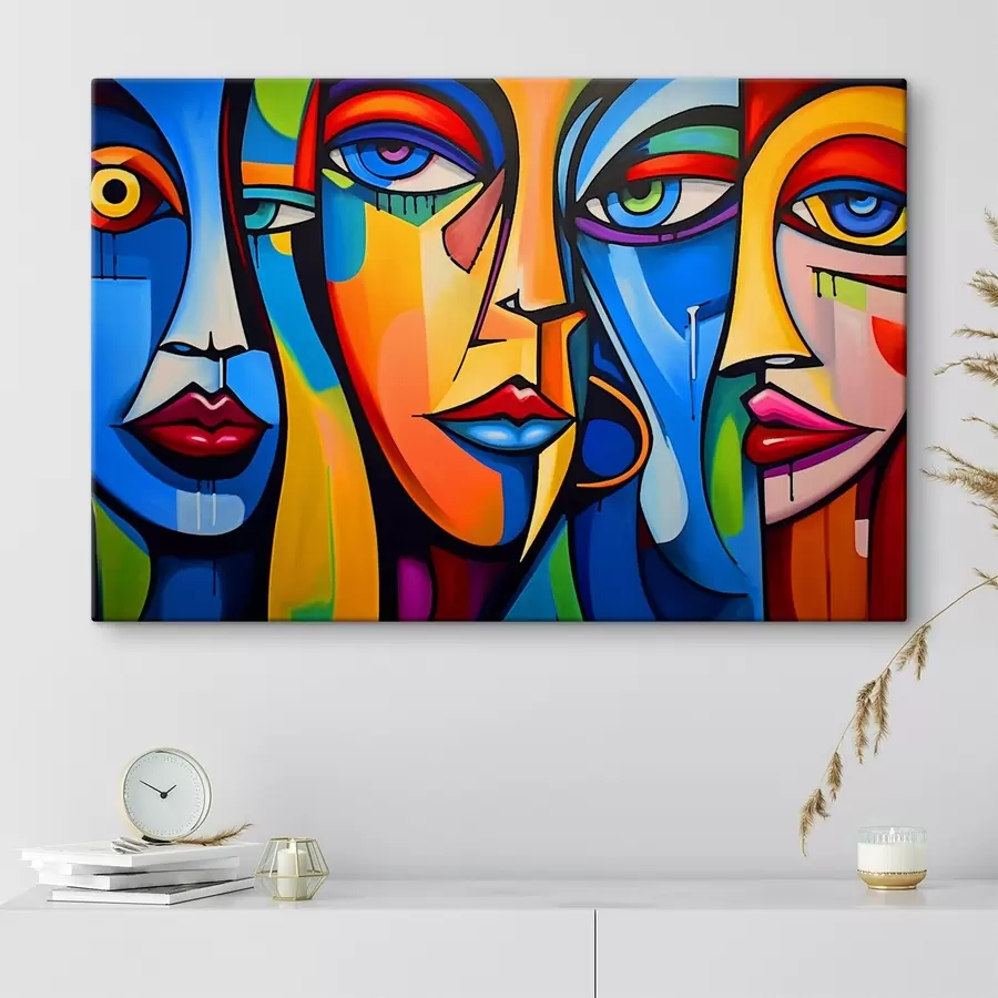 Pilt Abstraktne pilt nägudest koos heledate geomeetriliste kujunditega s42473