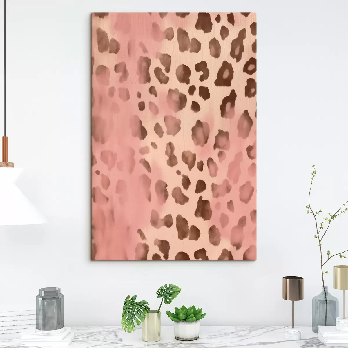 Pilt Abstraktne muster leopardimustriga roosa taustal s42490