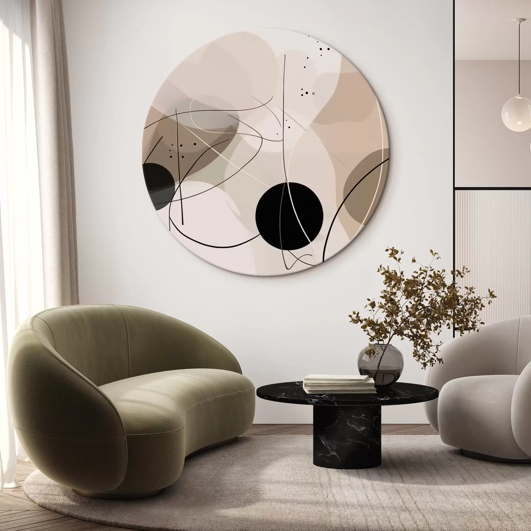 Pilt Abstraktne kompositsioon geomeetriliste kujundite ja joontega r42475