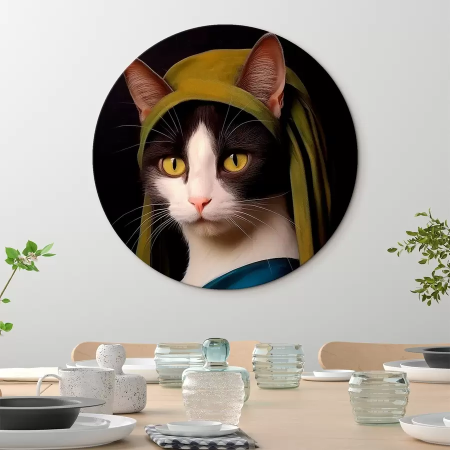 Pilt Portree stiilis kass koos pärlkõrvarõngaga r42486