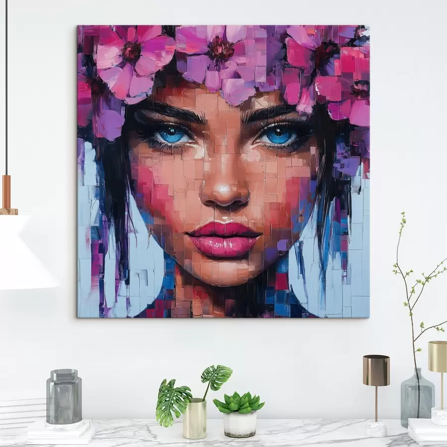 Pilt Mosaiigitükkidest tehtud tüdruku portree s42504