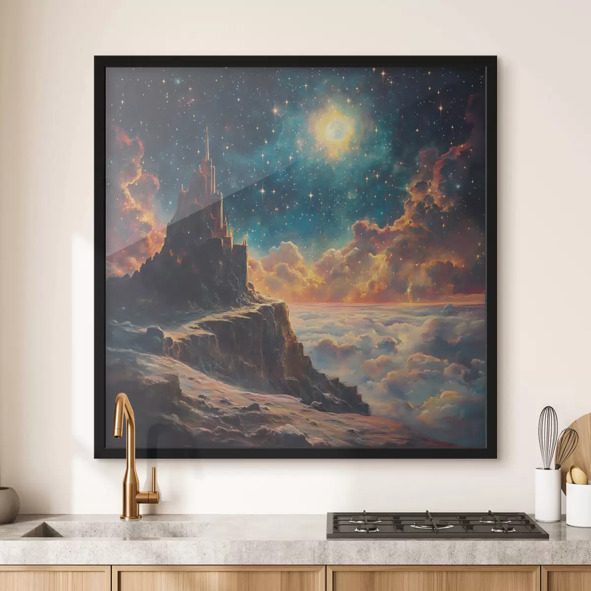 Plakat Mäed ja öine tähistaevas f42500