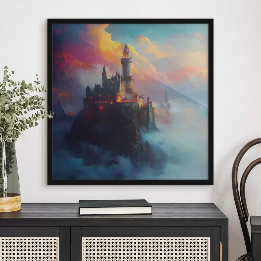 Fototapeedid Linnus kaljul pilvedes f42501