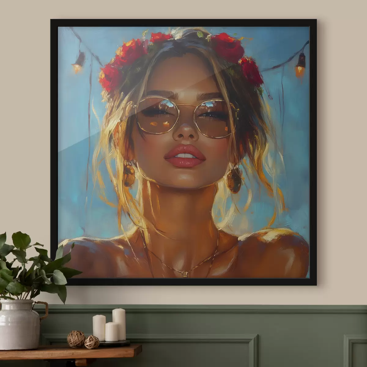 Plakat Päikeseprillidega tüdruku portree f42503