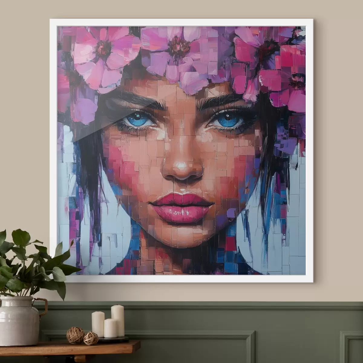 Plakat Mosaiigitükkidest tehtud tüdruku portree f42504