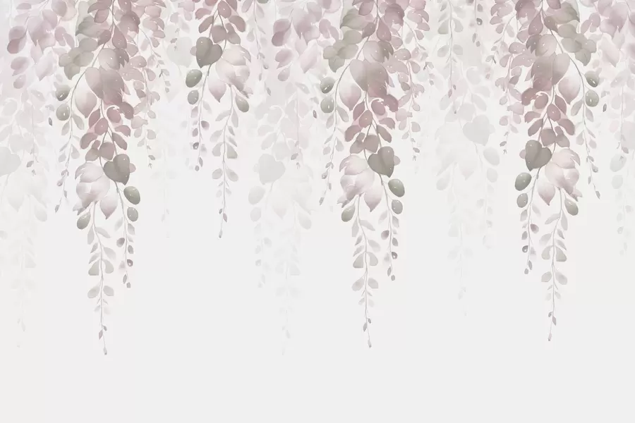 Fototapeedid Rippuvad oksad lehtedega akvarelli imitatsiooniga w02885