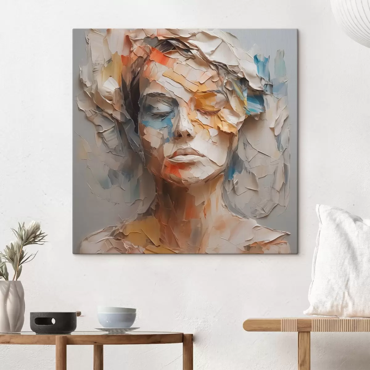 Pilt Abstraktne portree tüdruku imitatsioon pintslitõmbedega s42587