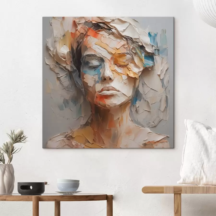 Pilt Abstraktne portree tüdruku imitatsioon pintslitõmbedega s42587