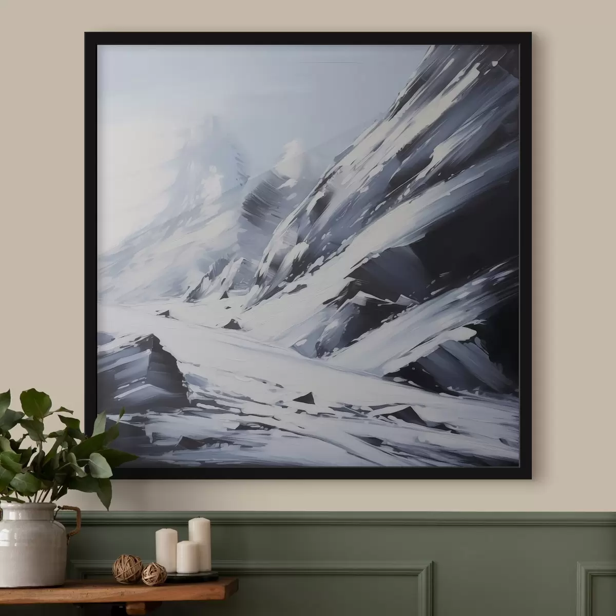 Plakat Lumega kaetud kivid imiteerivad pintslitõmbed maali f42585