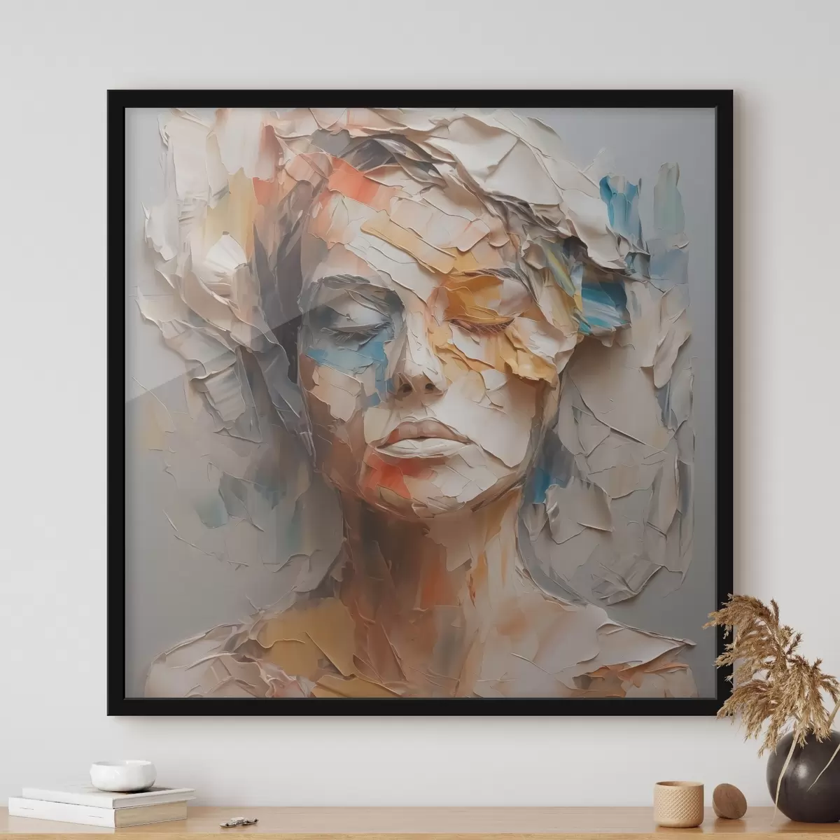 Plakat Abstraktne portree tüdruku imitatsioon pintslitõmbedega f42587