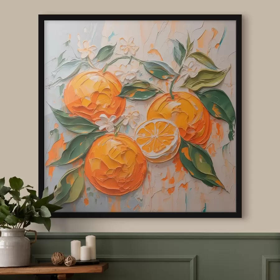 Fototapeedid Apelsinid abstraktne imitatsioon pintslitõmbed f42591