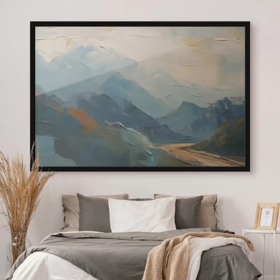 Fototapeedid Mäed abstraktsioon imitatsioon pintslitõmbed f42592