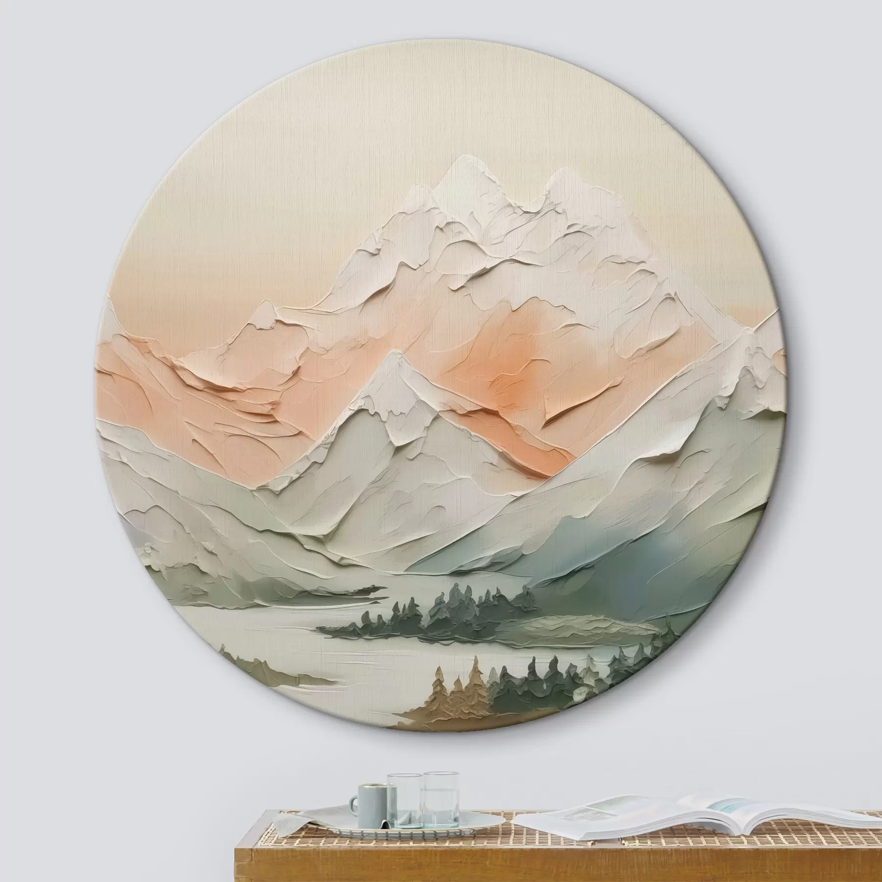 Pilt Mäed jõe ääres pintslitõmmete imitatsioon r42589