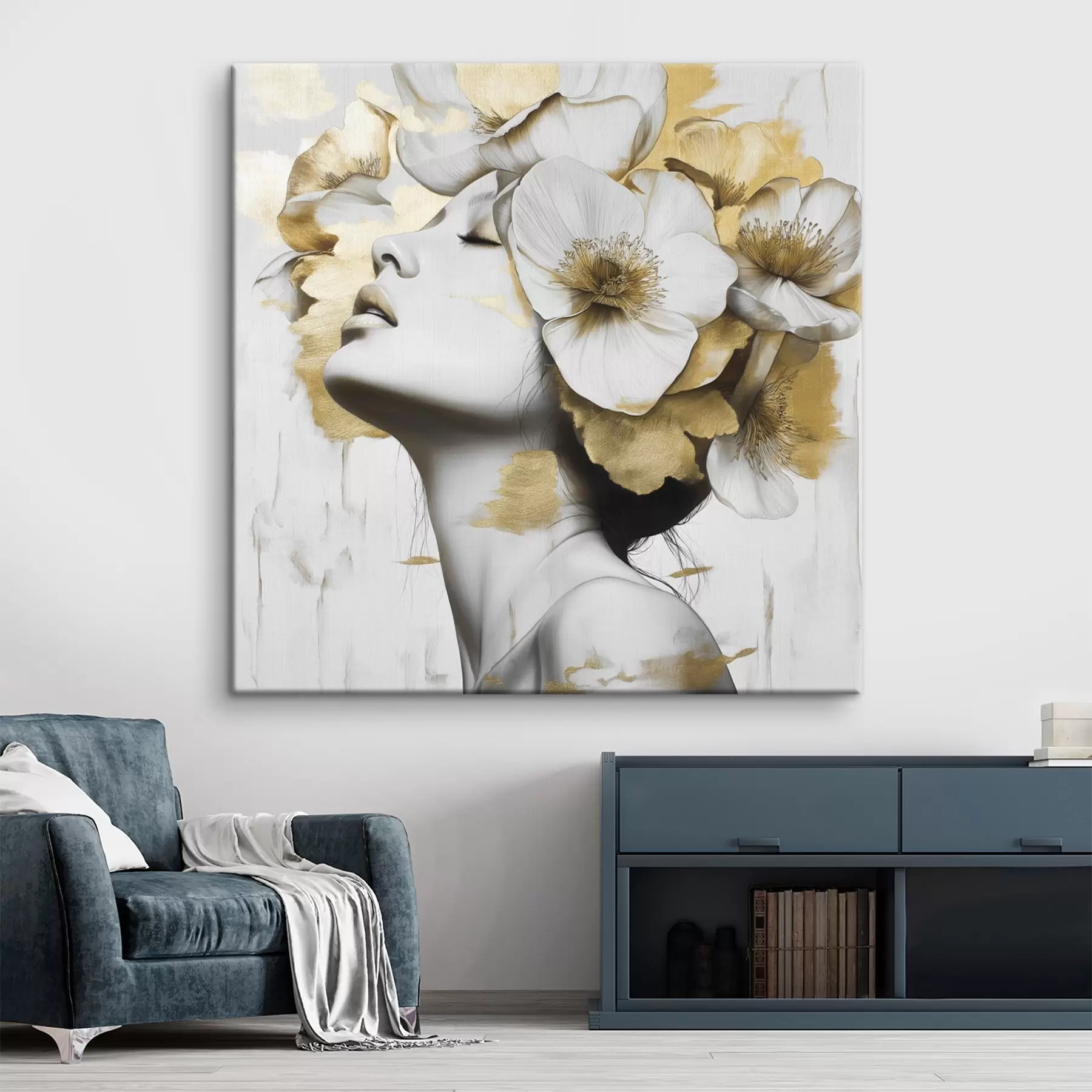 Fototapeedid Tüdruk lilledega peas s42606