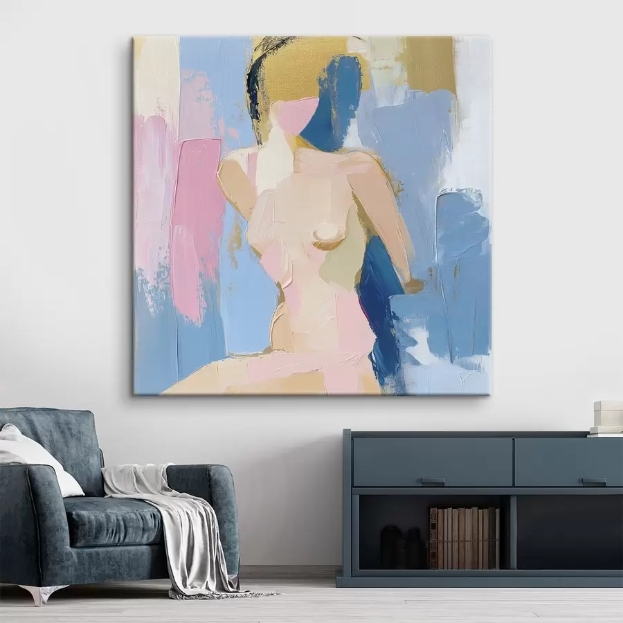 Pilt Tüdruku abstraktne joonistus, mis on loodud värvilöökidega s42609