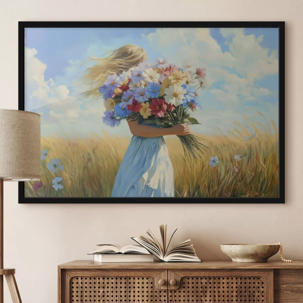 Plakat Tüdruk metslilledega f42599