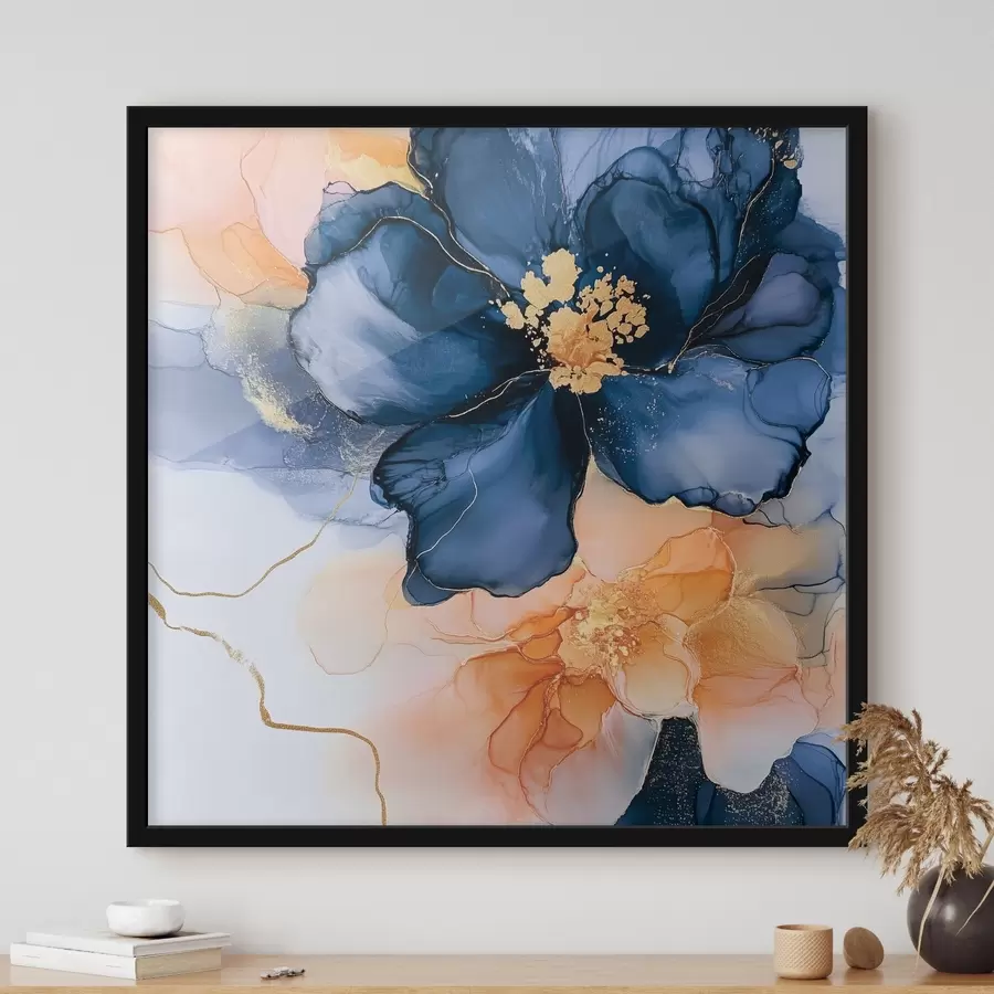 Fototapeedid Lilled on joonistatud alkohoolse tindi tehnikaga f42605