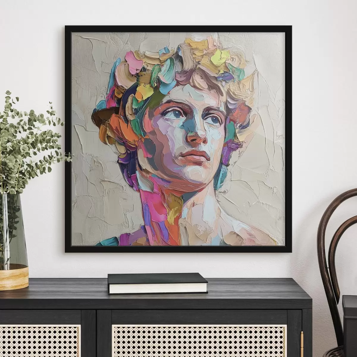 Plakat Taaveti pea mitmevärviliste löökidega f42607