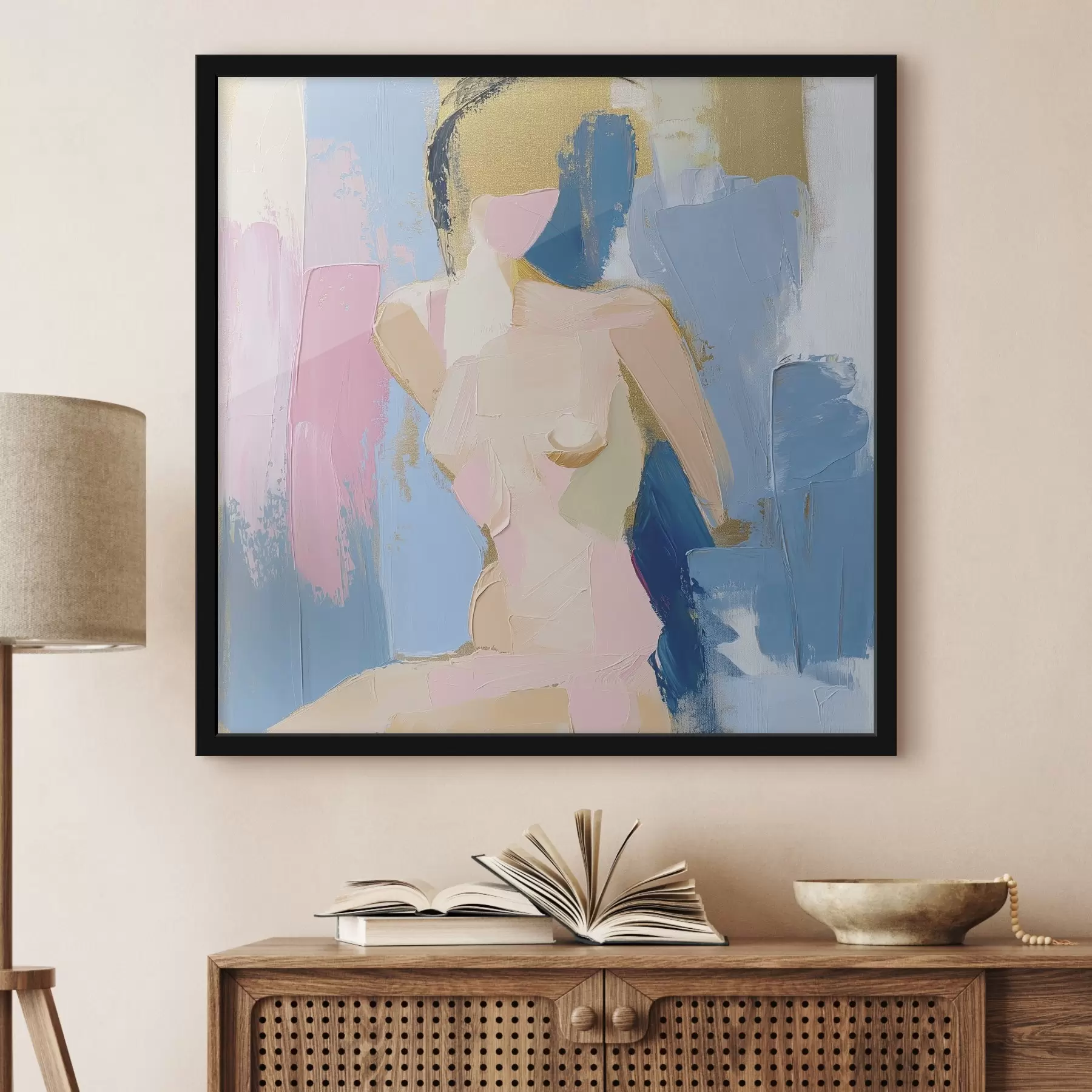 Fototapeedid Tüdruku abstraktne joonistus, mis on loodud värvilöökidega f42609