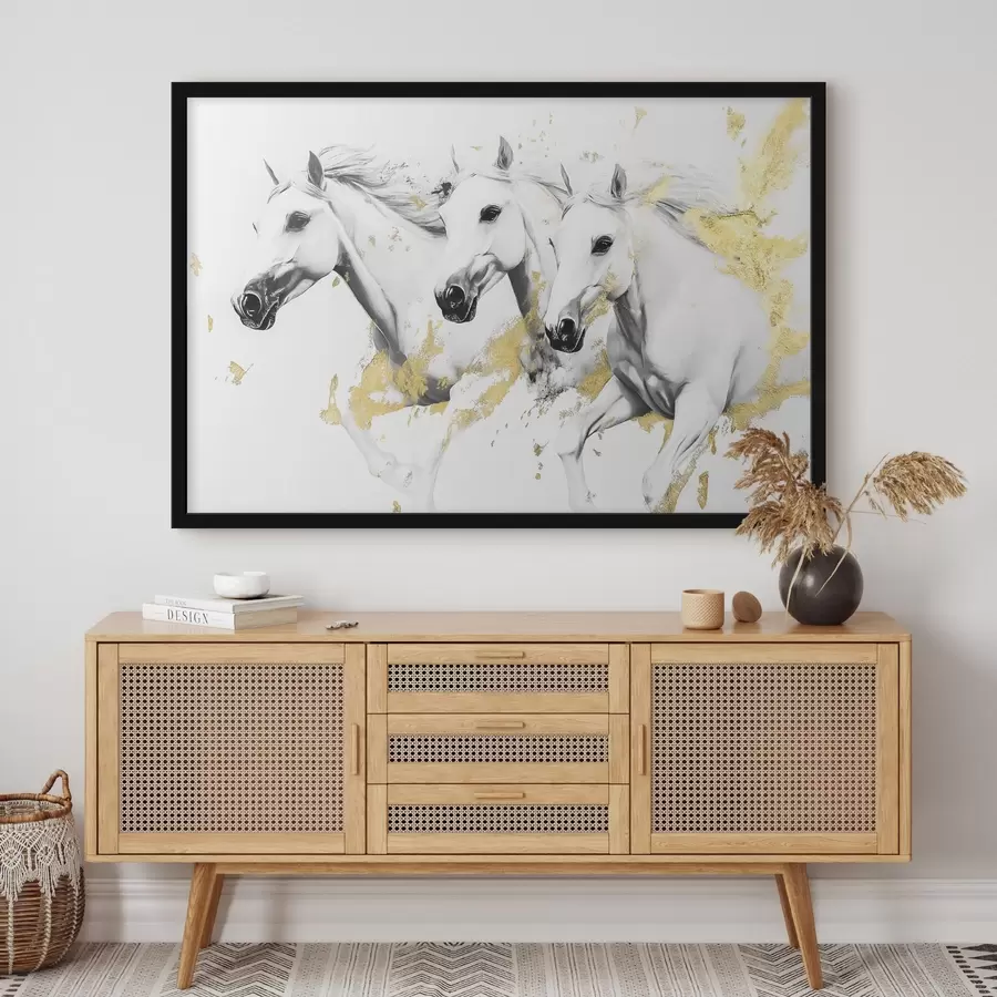 Fototapeedid Kolm mustvalget hobust f42617