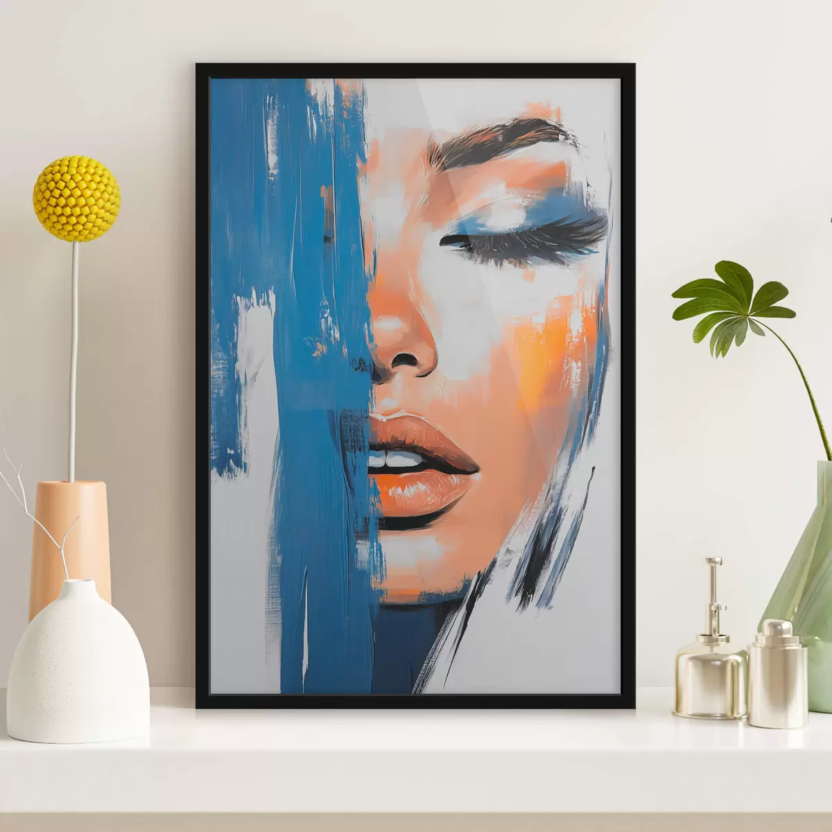 Plakat Pintslitõmmetega naise portree f42553