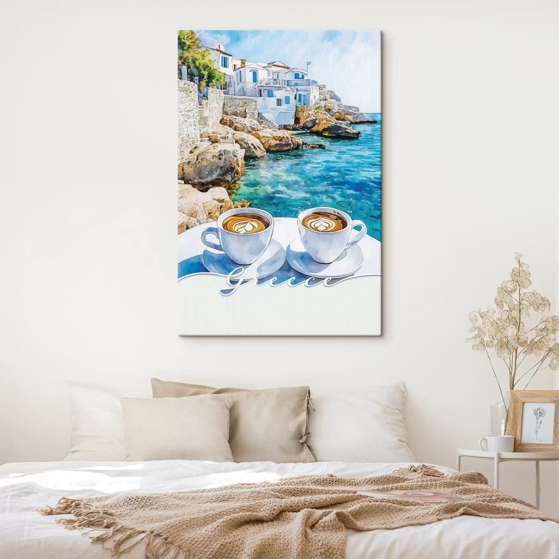 Pilt Kreeka esteetika, kohvitassid, sinine meri, vanalinn, reisimine, reisimine s42447