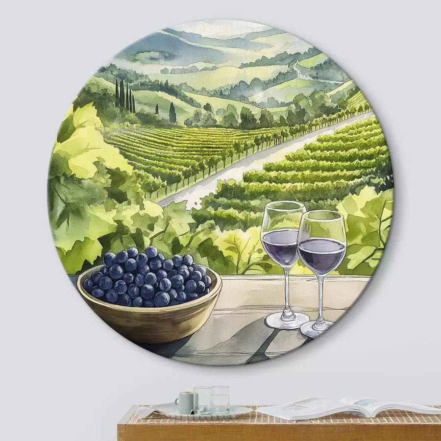 Pilt Gpape hoovid, akvarellistiilis maastikud, veiniklaasid r42444