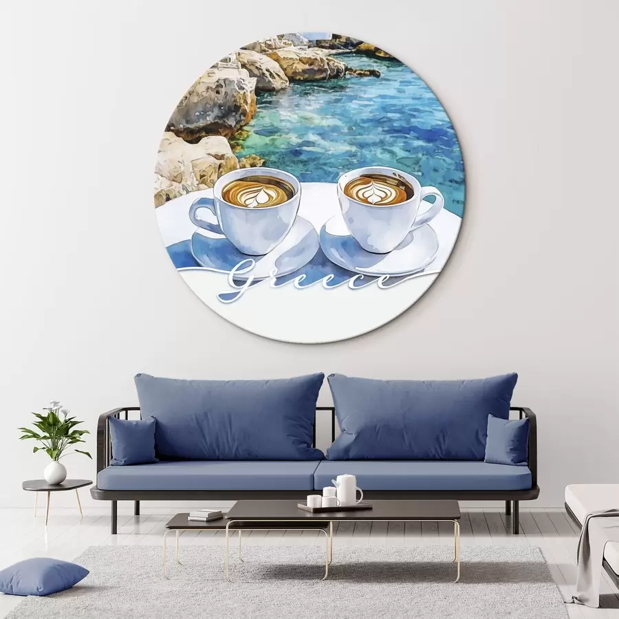 Pilt Kreeka esteetika, kohvitassid, sinine meri, vanalinn, reisimine, reisimine r42447