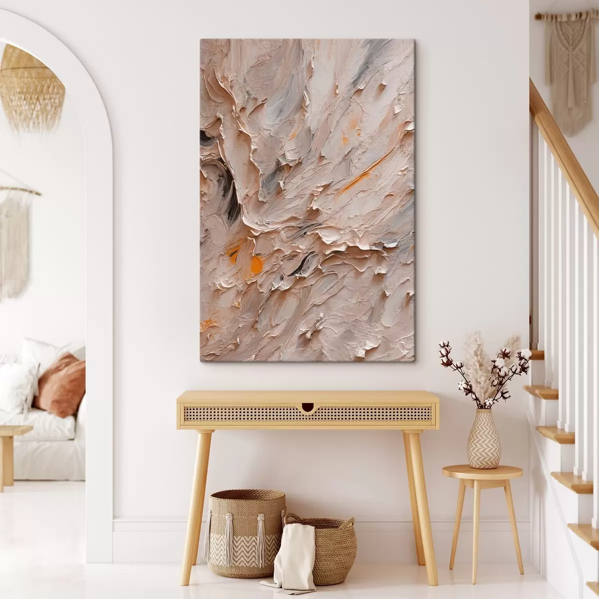 Pilt Abstraktne maal mustade ja kollaste värvidega õlimaalide stiilis s42526