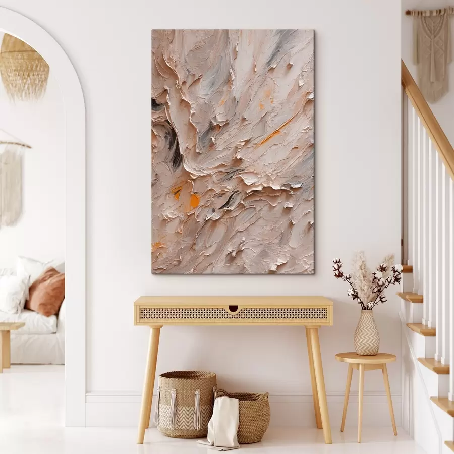 Pilt Abstraktne maal mustade ja kollaste värvidega õlimaalide stiilis s42526