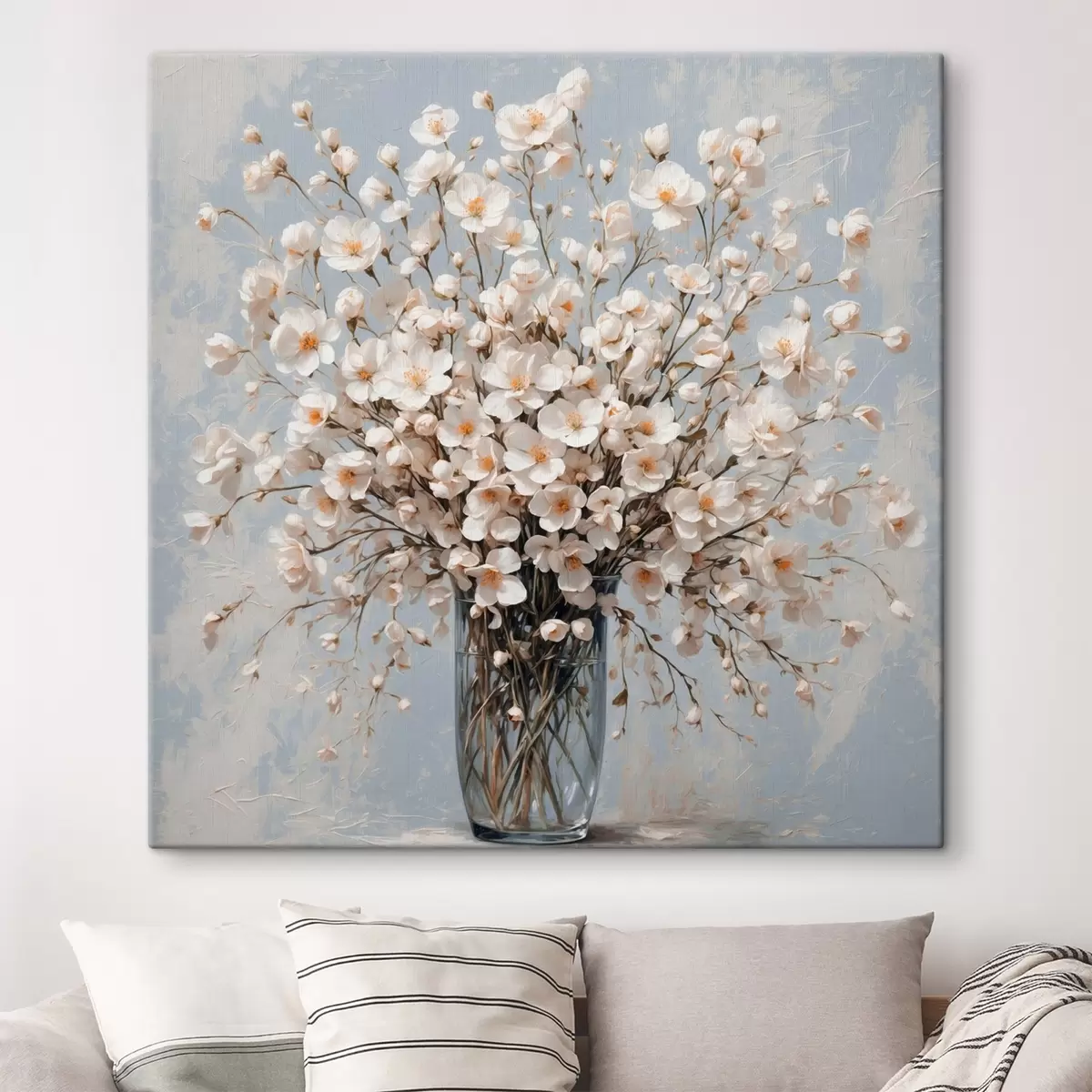 Pilt Valged lilled läbipaistvas vaasis s42547