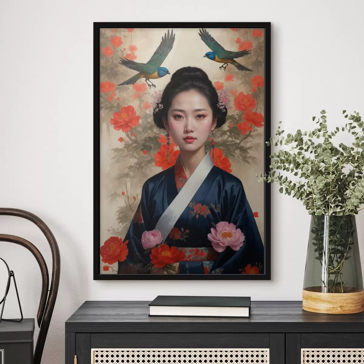 Plakat Jaapani tüdruk kimonos f42511