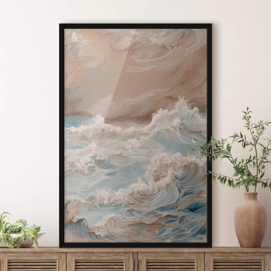 Fototapeedid Abstraktne raevukas meri õlimaali stiilis f42539