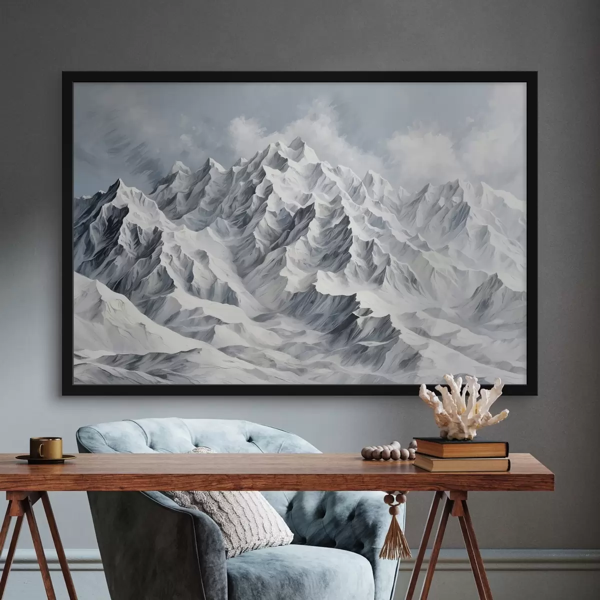 Plakat Valged lumised mäed f42542