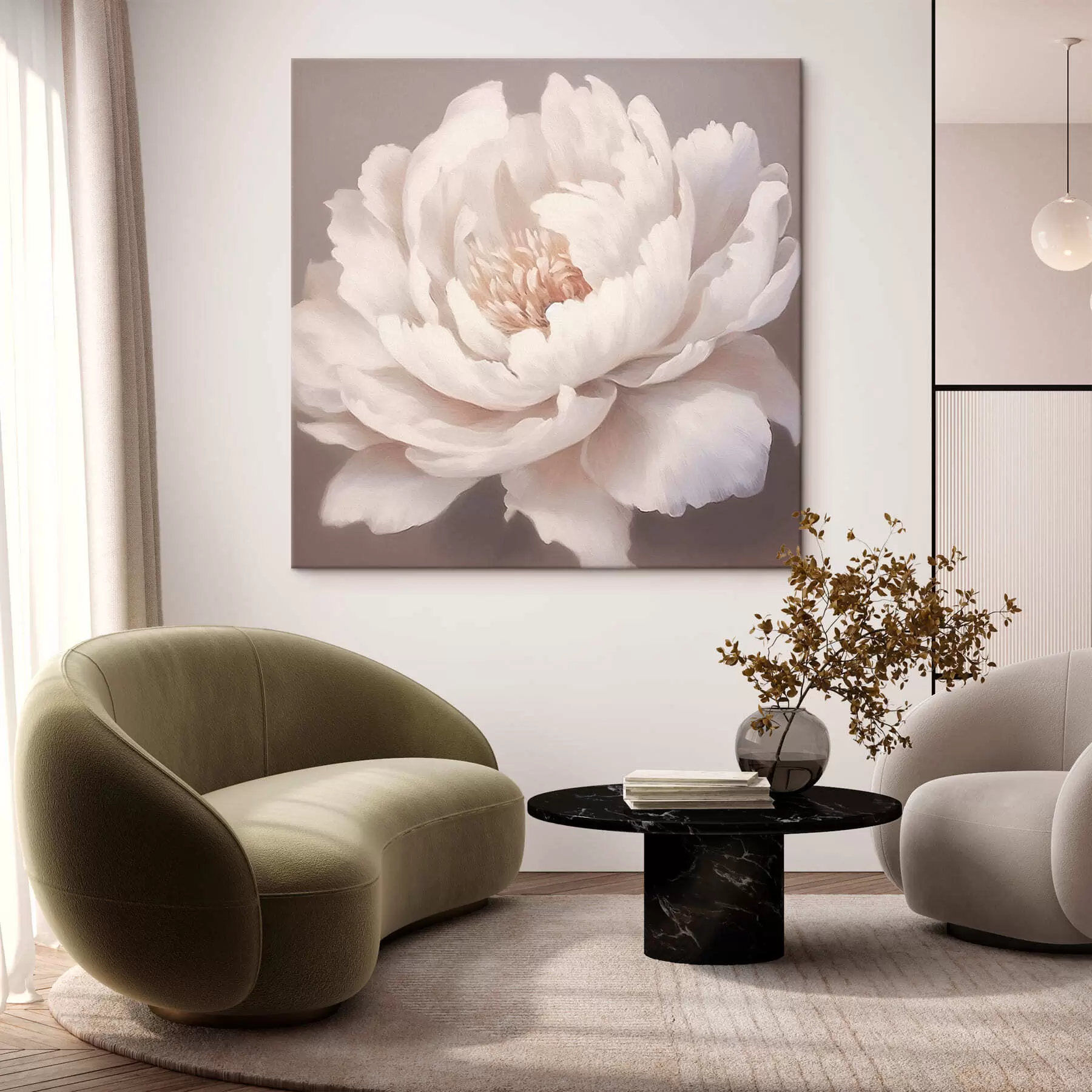 Fototapeedid Suur valge pioon s42637