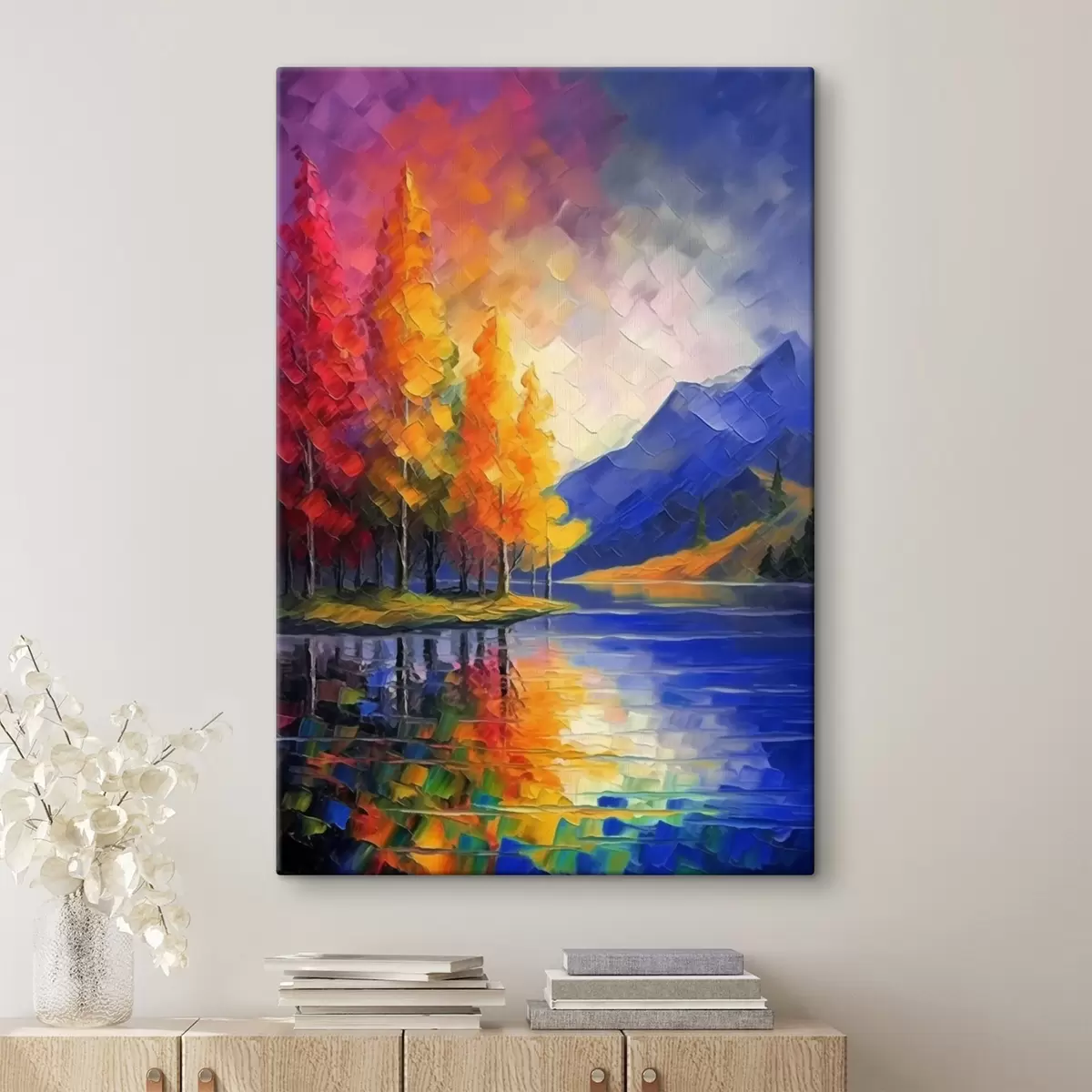 Pilt Sügisene maastik järve ja mägedega s42661