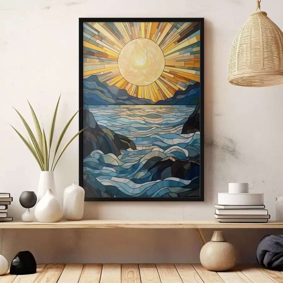 Fototapeedid Päike ja lained vitraažikunsti stiilis f42654