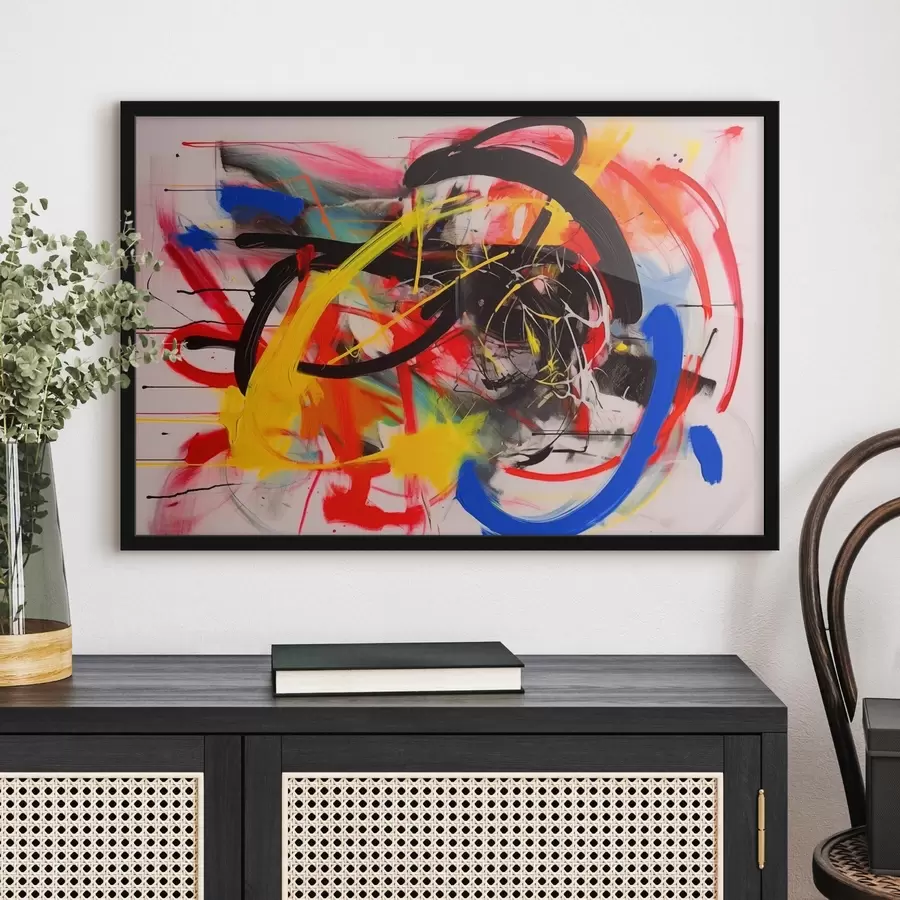 Fototapeedid Abstraktne kompositsioon erksates värvides f42663