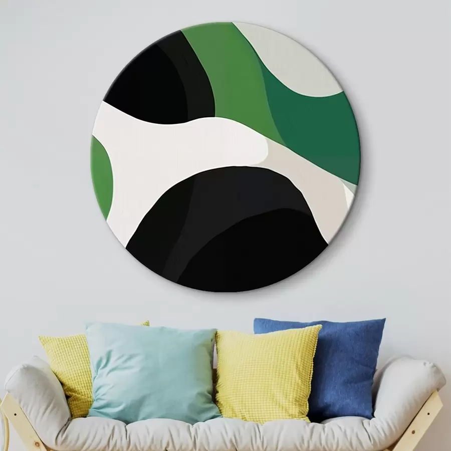 Pilt Abstraktne geomeetriline muster rohelistes ja mustades toonides r42651