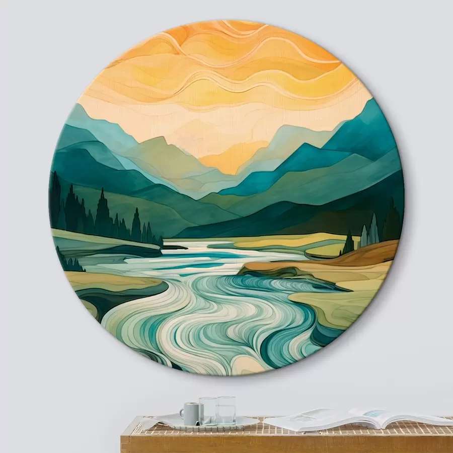 Pilt Maastik jõega abstraktses stiilis r42652