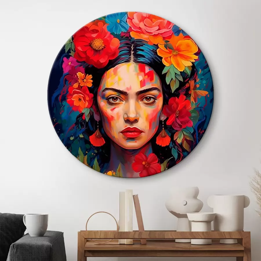 Pilt Naise portree lilleraamiga heledas abstraktses stiilis r42653